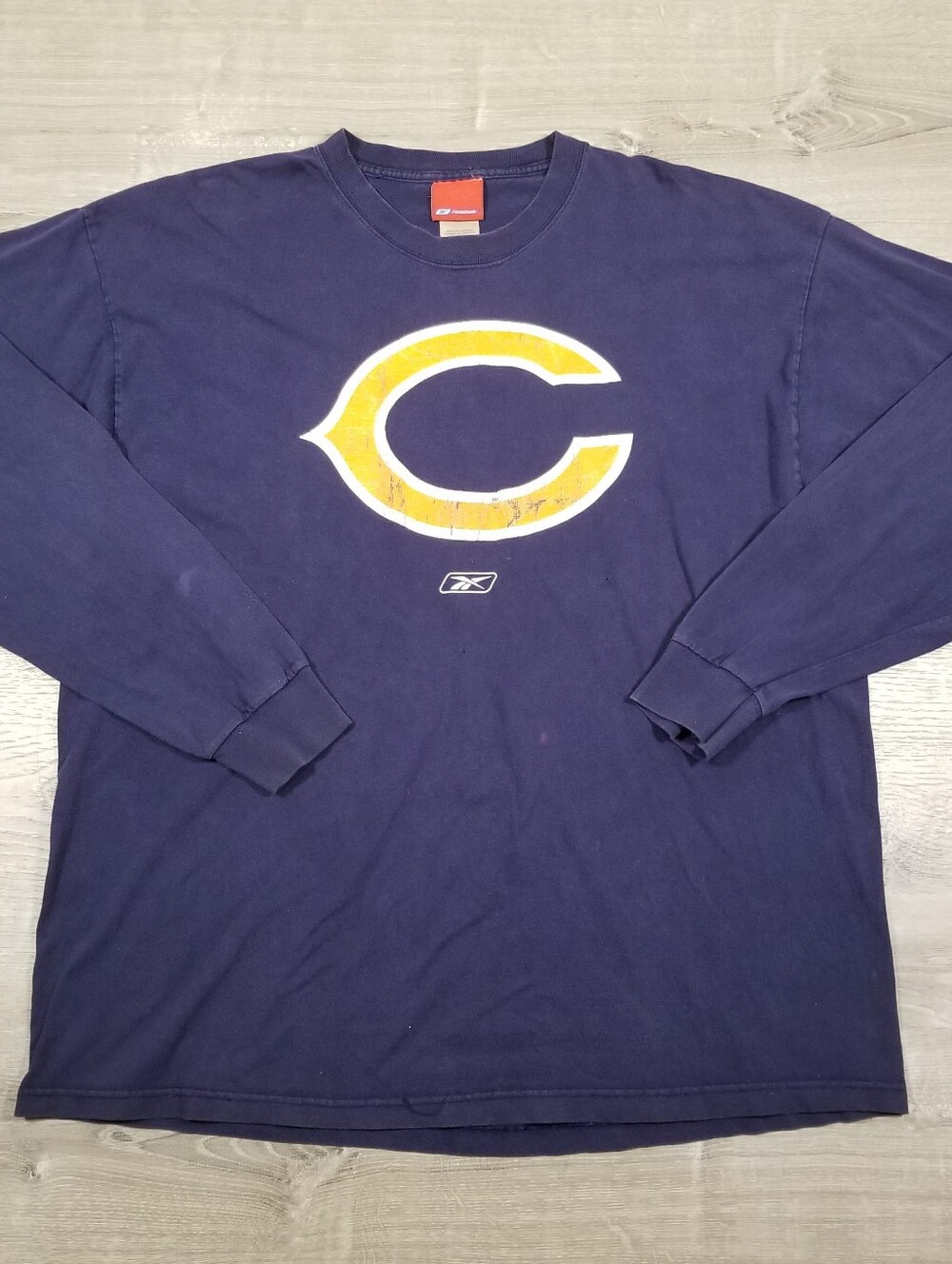 Vintage Y2K Reebok Chicago Bears NFL Long Sleeve Shirt Mens Size XL Navy Blue